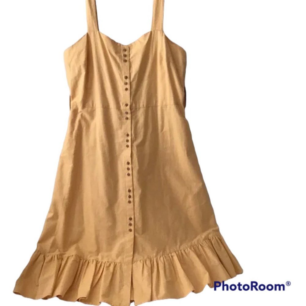 Dress 14 NWT $129 tag Halter Button Front Yellow by Cremieux